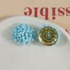 Accesorios para el cabello con cuentas de arroz de color macarrón, flores con cuentas, accesorios para aretes de joyería tejidos a mano DIY para mujer