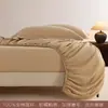 Conjunto de Lençóis de Algodão Puro Escovado Classe A e Lençóis com Elástico Três Peças Cor Pura Amigo da Pele Macio Simples Roupa de Cama Simples Amigo da Pele