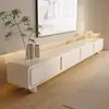 Todo Madera Maciza Estilo Crema Blanco Mueble de TV Simple Moderno Minimalista Mesa de Café Combinación Sala de Estar Hogar Apartamento Pequeño De Pie