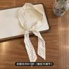 Colar Lenço de Seda Retro com Bolinhas para Mulheres, Acessório de Fita Longa Versátil Estilo Francês, Decoração de Corrente de Pescoço de Alta Qualidade Estilo Coreano