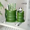 Portalápices Giratorio 360 Grados Panda Bambú para Niños, Niños, Estudiantes, Creativo y Lindo Contenedor de Bolígrafos de Alto Valor Decoración de Escritorio