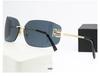 Gafas de sol famosas en Internet de Zhang Yuanying Gafas de sol sin montura de lente curva de alta calidad Gafas de sol personalizadas para mujer