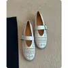 Zapatos planos de verano para mujer Chuyuji estilo francés, calados, tipo bailarinas poco profundas, zapatos Mary Jane transpirables