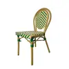 Mesa y Silla de Estilo Francés para Exterior Balcón Silla de Ratán Silla de Ratán Juego de Tres Piezas Cafetería Tienda de Té con Leche Casa de Huéspedes Silla de Comedor Vintage para Exterior