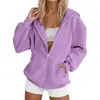 Nueva Sudadera con Capucha de Moda Casual para Mujer, Color Sólido, Manga Raglán, Cremallera, Bolsillo con Cordón