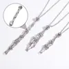 Accesorios para Joyería Hechos a Mano DIY Personalizados Malla de Bambú Tejida de Alto Grado Acero Inoxidable Colgante Ajustable de Oro de 18K