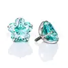 Pendientes de Aleación de Titanio F136 con Base Redonda, Circonita Cortada Flor de Cerezo, Clavos para Hélice Auditiva, Joyería con Base de Copa, Clavos para Labio con Circonita Flor de Cerezo Engastada en Garras