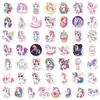300 piezas de pegatinas de garabatos de unicornio arcoíris soñadoras, material adhesivo impermeable de unicornio arcoíris lindo para journaling