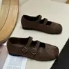 Sapatos Mary Jane Quadrados Retrô para Mulheres, Sapatos Casuais Planos, Mocassins Versáteis e Confortáveis, Sapatos de Caminhada com Solado Macio