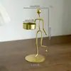 Adorno de Candelabro de Hierro Forjado Estilo Europeo Decoración Creativa para Sala de Estar Portavelas Prop para Cena Romántica a la Luz de Velas en Restaurante