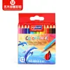 Lápices de Colores Borrables a Base de Aceite de 12 Colores Transfronterizos para Estudiantes de Arte, Juego de Lápices para Dibujo y Coloración para Estudiantes, Stock Listo para Exportación
