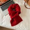 Bufanda de Lana Gruesa Tejida de Dongdaemun Coreano para Mujer Otoño e Invierno Bufanda Versátil de Punto Trenzado Bordada con Caballo Mujer