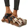 Sandalias de cuña con tiras y hebilla de suela gruesa, talla grande, comercio exterior transfronterizo, nuevo otoño 2026, zapatos de playa para mujer con punta abierta