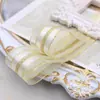 Cinta de Satén con Borde Dorado, Cinta de Hilo de Satén Mediano, Soporte para Insignia Hecho a Mano para Manualidades, Accesorio para el Cabello de Lazo, Material para Tocado