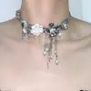 Colar de Borboleta Flor Pérola Borla All-match Design de Nicho Moda Elegante Corrente para Clavícula Doce Cool Estilo Spice Girl Corrente para o Pescoço Tendência