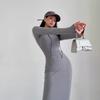 Vestido tipo sudadera de otoño e invierno con capucha, estilo europeo y americano, sexy, ajustado, para mujer
