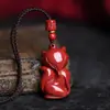 Colgante de Zorro de Cinabrio Crudo con Alto Contenido de Arena Dorada Púrpura, Arena Roja Imperial, Colgante de Collar de Año de Nacimiento Venta al por Mayor y Dropshipping