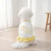 Direto da fábrica, vestido de cachorro para primavera e verão, fino, fofo, estampa de desenho animado, vestido felpudo, roupa para pet