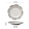 Juego de vajilla de cerámica repujada estilo europeo horno casero vintage plato para comida occidental taza y platillo combinación plato para bistec pizza plato de hueso