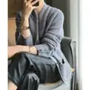 Jaqueta Suéter Curta Gola Alta Estilo Retro Chinês 2026 Outono e Inverno Nova Peça de Roupa Externa de Caimento Solto Cardigan de Tricô Top