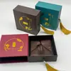 Caja de Joyería Estilo Antiguo Tradicional, Caja de Joyería Estilo Cajón con Borla Vintage, Pulsera, Jade, Jadeíta, Artefactos Culturales, Caja de Regalo para Joyería