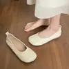 Versão em couro macio~ Sapatos femininos sem cadarço, bico fino, com sola macia, aumento interno de 5cm, bico redondo, sapatilhas confortáveis