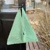 Bolso de Lana Tejido a Mano Francés, Bolso Tote de Gran Capacidad Tejido a Mano Estilo Perezoso Calado Dumpling Vacaciones en la Costa