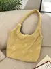 61111 Bolso de Peluche con Lazo Tridimensional para Mujer, Bolso de Hombro para Viajes, Bolso Chaleco Simple y Elegante de Gran Capacidad para Mujer