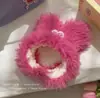 Faixa de cabelo para lavar o rosto com rostinho de olhinhos fofos e engraçados, anel de cabelo de boneco Ugly Doll fofo, orelhas de coelho de pelúcia para menina