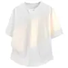 Comercio Exterior Tallas Grandes Verano 2026 Nuevo Color Sólido Casual Camiseta Básica Moderna para Hombre de Manga Corta Cuello Redondo Camiseta 6857