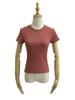 2024 Verano Nuevo Estilo Europeo y Americano Básico Cuello Redondo Alta Elasticidad Ajustado Adelgazante Apilado Manga Corta Camiseta Top Corto de Mujer