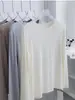 Camiseta de Manga Larga Suave de Lyocell Tencel Lana para Mujer, Estilo Coreano de Otoño, Suéter de Punto Holgado, Adelgazante, Cuello Redondo, Alta Elasticidad