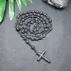 Amazonas Piedra Natural Colgante de Cruz Collar Piedra Ojo de Tigre Cruz Vesícula Biliar de Hierro Rosario para Hombres Collar Venta al por Mayor