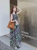 Vestido Colete Sem Mangas Dopamine Plantas Aquáticas Balançantes Feminino 2026 Verão Novo Estilo de Férias Leve Solto Longo