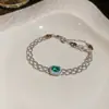 Estilo Lujo Ligero Pulsera Ajustable Cuadrada de Circonita Colorida Simple Moda Versátil Diseño de Pulsera Joyería de Nicho para Mujeres