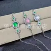 Pulseira de Calcedônia Tipo Gelo, Ágata Branca, Banhada a Prata, Incrustada com Jade, Joia Estilo Chinês, Pulseira de Calcedônia Azul para Live Stream