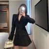 Nuevo Estilo Otoño Temprano 2026 Elegante Conjunto de Vestido Blazer, Adelgazante y que Realza la Altura, Estilo Pura Deseo para Mujeres Bajitas Conjunto de Dos Piezas