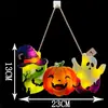 Decoração de Festa de Halloween Placa de Luz LED Abóbora Morcego Pendurado na Porta Festival dos Fantasmas Arranjo de Cena Pingente Pendurado Luz de Ambiente