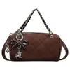 Bolso de Mano con Lazo Dulce Estilo Coreano Bolso de Hombro para el Trabajo y el Trayecto Textura de Moda Bolso de Mano de Color Sólido Mochila Individual Personalizada
