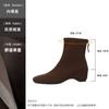 Botas Curtas de Salto Alto Quadradas Retrô para Mulheres 2026 Outono e Inverno Novo Estilo Botas Versáteis de Aparência Emagrecedora de Alta Qualidade Botas Elásticas Slim