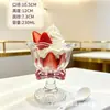 Taza de Helado de Vidrio Estilo Ins Yujing para Uso en Casa, Taza Creativa Alta para Postre de Helado, Vaso para Batidos, Taza de Helado