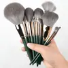 Set de 14 Brochas de Maquillaje Gris Polvo - Brochas Profesionales para Corrector, Base, Rubor, Sombras de Ojos y Delineador, Herramientas Completas para la Belleza del Rostro