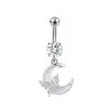 Colgante de Uña de Ombligo de Acero Inoxidable Transfronterizo Anillo de Ombligo Mariposa Colorida Piercing de Moda Joyería Botón de Ombligo de Circón de Moda