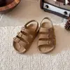 Sandálias Infantis de Solado Grosso, Novas Sandálias de Verão para Meninas, Abertas na Ponta, Solado Plano Antiderrapante, Sapatos de Moda Estilo Birkenstock Romanos para Meninos