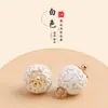Botões de Flor de Madeira para Cheongsam, Hanfu, Jaquetas de Novo Estilo Chinês, Camisas, Suéteres, Malhas, Botões Redondos de Pérola Retrô