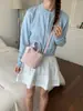Bolsa Quadrada Pequena Xadrez com Laço Rosa Feminina 2026 Nova Chegada Primavera Estilo Coreano de Nicho Moda Versátil Bolsa de Ombro Único Transversal