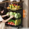 Estante de Almacenamiento para Cocina, Carrito Pequeño, Cesta de Verduras de Múltiples Niveles, Organizador de Frutas y Condimentos, Organizador de Snacks para Rellenar Espacios en Casa