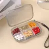 Mini Caixa de Pílulas com 6 Compartimentos para Viagem, Caixa de Armazenamento Portátil de Dupla Finalidade para Medicamentos e Acessórios, Pequeno Organizador de Pílulas