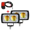 Faro de motocicleta superventas transfronterizo, Foco LED estroboscópico de alta luminosidad integrado de tres lados cortos para alcance cercano y lejano