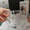 Vaso de vidrio engrosado de gran capacidad con asa, taza de vela distintiva, taza para beber resistente a altas temperaturas para el hogar, taza de café para oficina